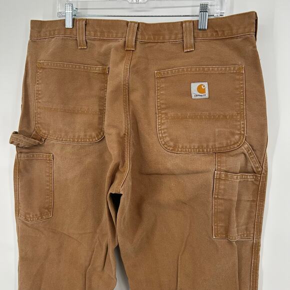 Vintage y2k men's tan Carhartt duck canvas relaxed fit carpenter pants (38 x32) - Picture 6 of 7